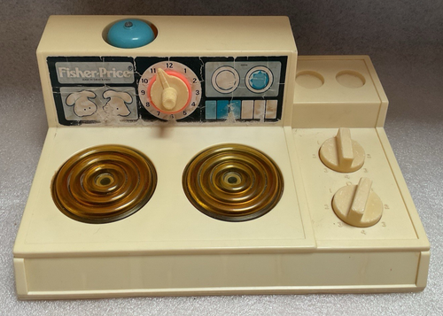 Fisher Price 1978 Stove Top Cooker Hob Oven & Pots Vintage Plastic Kitchen Toy - Picture 3 of 12