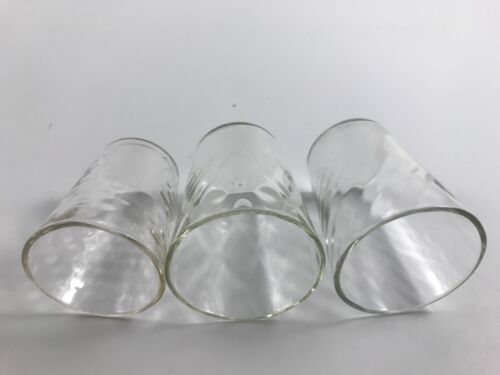 Vintage 3 SCHNAPSGLÄSER / JIGGER AUS MUNDGEBLASENEM GLASOPTIK - 3 verschiedene Designs - Bild 4 von 7