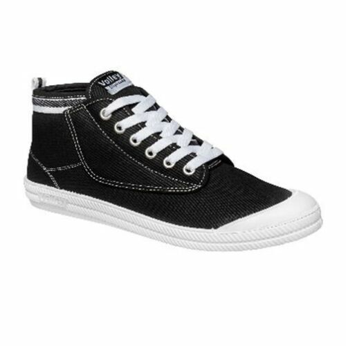 Mens Volley Hi Leap Black White International Volleys Casual Canvas Shoes - Picture 1 of 2