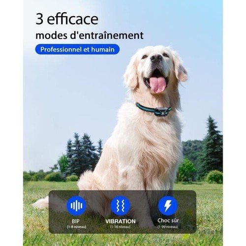 Collier anti aboiement Dressage pour Chien 3/55 Kg 2600M +Télécommande 3 modes - Picture 2 of 6
