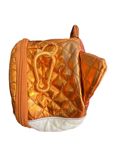Na! Na! Na! Surprise Quilted Cat Face Purse Bag Metallic Orange White Design - Picture 2 of 5