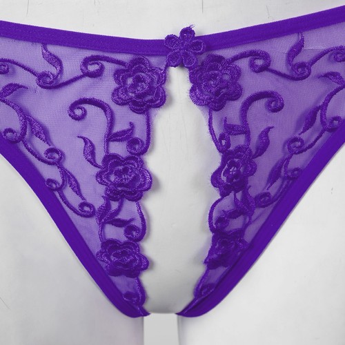 Women's Lace Briefs See Through G-string with Pearls Bowknot Fuzzy Tail Lingerie - Picture 103 of 123