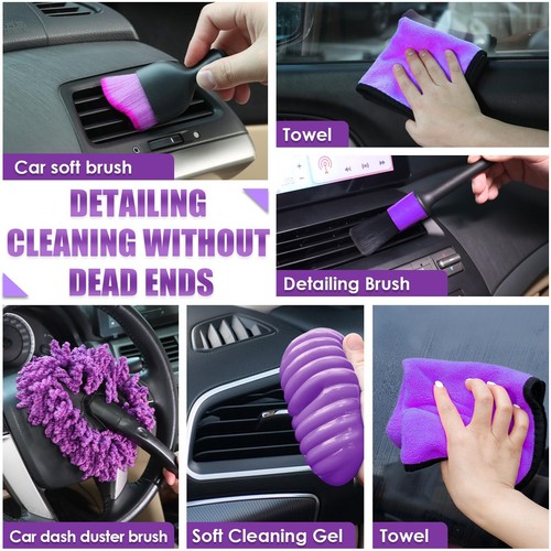 Viewsun 17PCS Car Cleaning Kit Purple Car Interior Detailing Kit with High Po... - Imagen 4 de 8