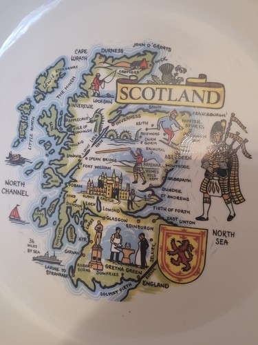 Vintage Collectable Churchill Hotel Ware Map Of Scotland Plate - Picture 4 of 11