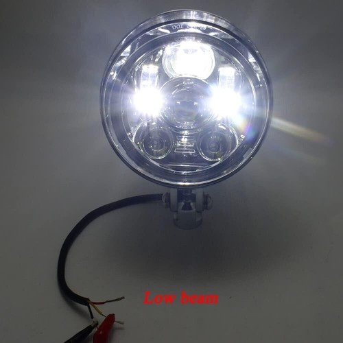 6"Chrome Motorcycle LED Visor Headlight Lamp For Harley Bobber Chopper Universal - Picture 5 of 15