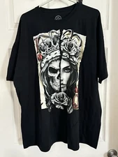 ODM King & Queen Of Hearts T-Shirt Size 3XL (2018) Skull & Beautiful Woman