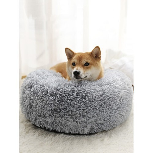 Hundebett Katzenbett Rund Ø 60 cm Waschbar Rutschfest Donut-Hundebett - Bild 6 von 9