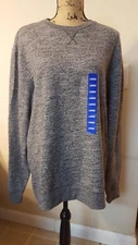 Weatherproof Garment Co. Mens Large Pullover NWT Sweatshirt Gray/Black Speckled 