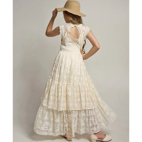 New Flower Dress Lace Cotton Dress Kids Wedding Princess Party Clothes for 4-12y - Picture 29 of 32