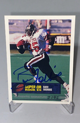 1994 Superior Rookies Byron Bam Morris Auto /5000 #45 On Card Autograph