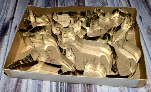Noah's Ark Metal Cookie Cutters Original Box Elephant Pig Giraffe 1985 Vintage - Picture 2 of 3