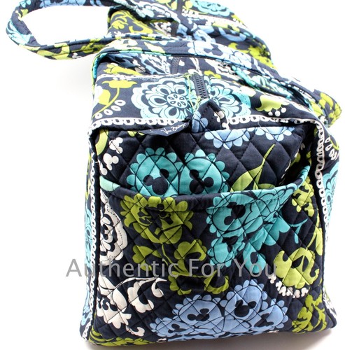 New Disney Parks Vera Bradley Where's Mickey Large Blue Green Duffle Tote Bag - Picture 3 of 3