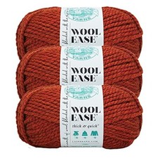  3 Pack Lion Brand Yarn 640-135 Wool-Ease Thick  Quick Bulky Yarn, Spice
