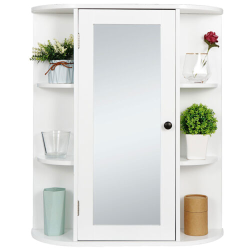 Bathroom Cabinet Wall Mount Medicine Cabinet with Single Mirror Door Adjustable - Picture 4 of 14