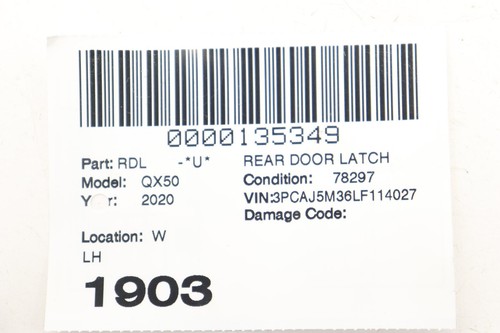 2019 - 2025 INFINITI QX50 REAR LEFT DRIVER SIDE DOOR LATCH LOCK ACTUATOR OEM - Picture 14 of 14