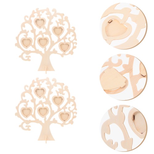 2 Pcs Wooden DIY Photo Frame Picture Kids Handmade Holder Baby Child - Picture 9 of 12