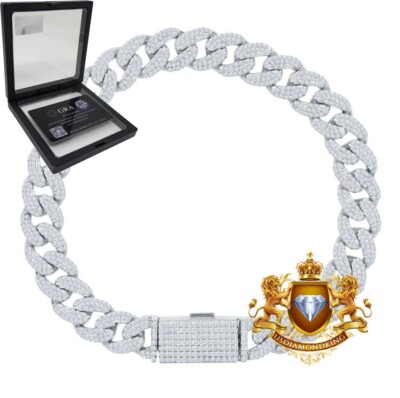 Real Moissanite 14K Gold Finish 10mm Miami Cuban Link