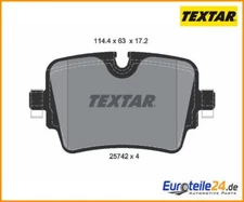 Brake pad set, disc brake Q + Textar 2574201 for Jaguar