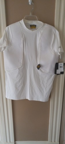Cabela's Men's Size L White Tactical Concealed Carry Holster Shirt Short Sleeve - Picture 1 of 9