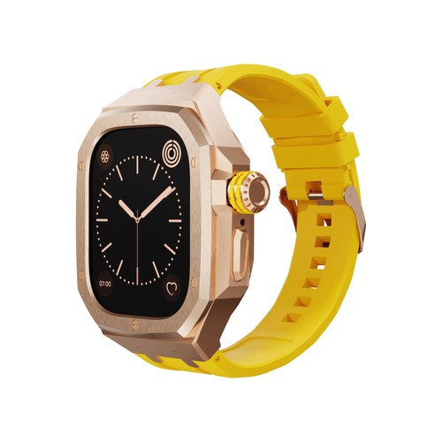 For Apple Watch Ultra 49mm AP Mod Kit Stainless Steel Case Band Silicone Strap - Picture 50 of 63