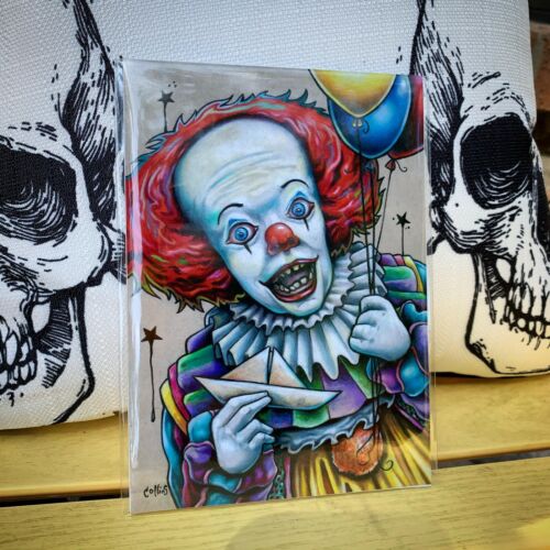 Pennywise IT Clown scary classic horror movie drawing painting wall art print - Picture 2 of 7