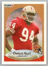 Charles Haley 1990 Fleer FOOTBALL #7 San Francisco 49ers HOF