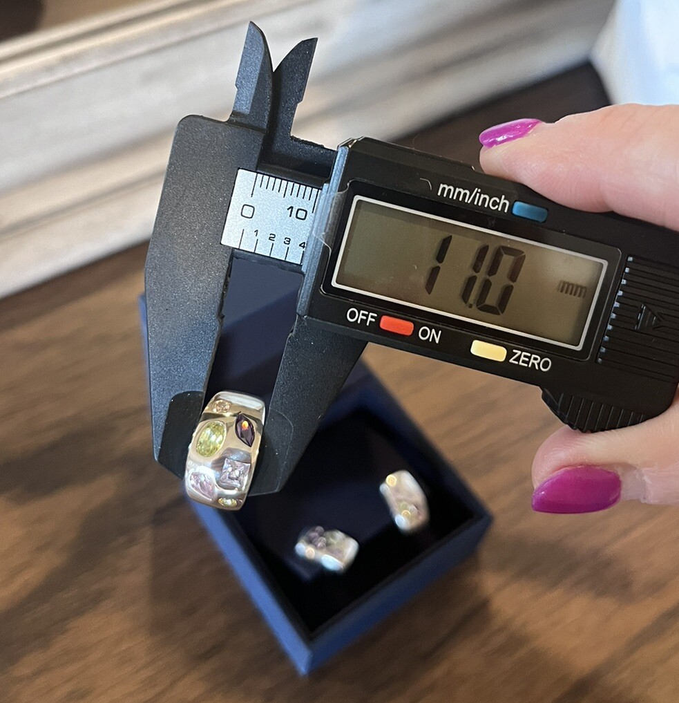 Multi Gemstone Sterling Silver Dome Shape Ring An… - image 19