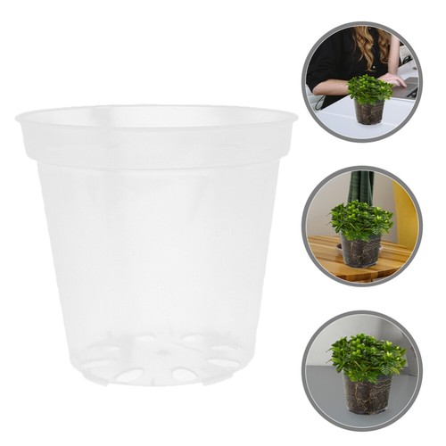 6 Pcs Transparent Flower Pot Set Decorative Plant Containers Planter for Orchid