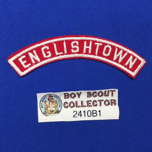 Boy Scout RWS Red White Half Community Strip Englishtown Patch 2410B1