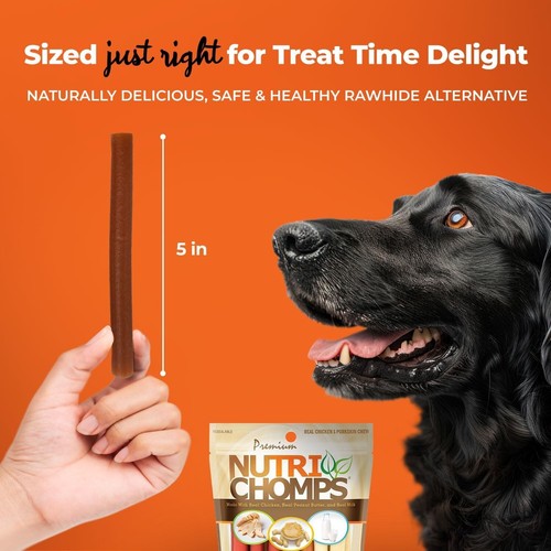 Nutri Chomps Dog Chews, 5-inch Twists, Easy to Digest, Rawhide-Free Dog 15 Count - Picture 5 of 9