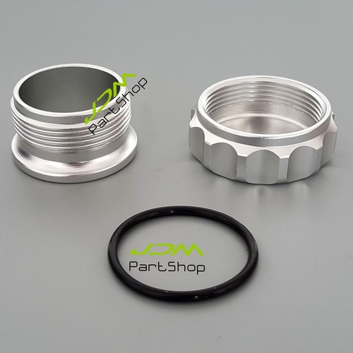 Cuello de llenado de soldadura de 1,5" + tapa tanque de agua de combustible de aceite negro aleación de aluminio plateado - Imagen 7 de 7