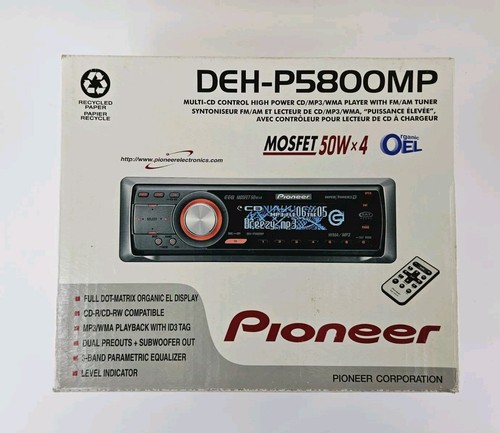PIONEER COCHE AUDIO EN TABLERO CD SOLAPA CARA DEH-P5800MP AUX EQ VIEJA ESCUELA - Imagen 16 de 20