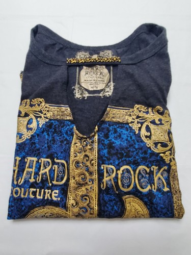 Hard Rock Couture Tampa Guitar Womens Small T-Shirt Black Embellished Neckline - Picture 8 of 8