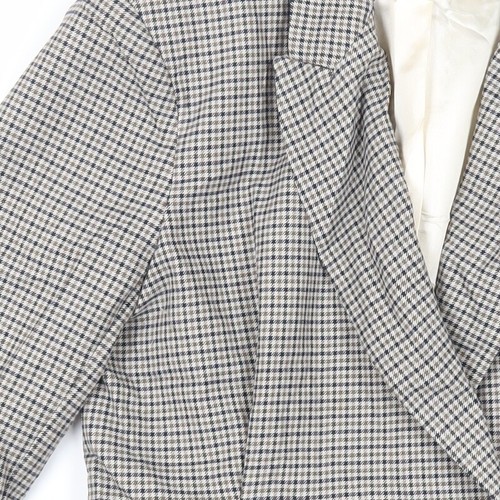 H&M Womens Grey Geometric Jacket Blazer Size 12 Button - Picture 8 of 10