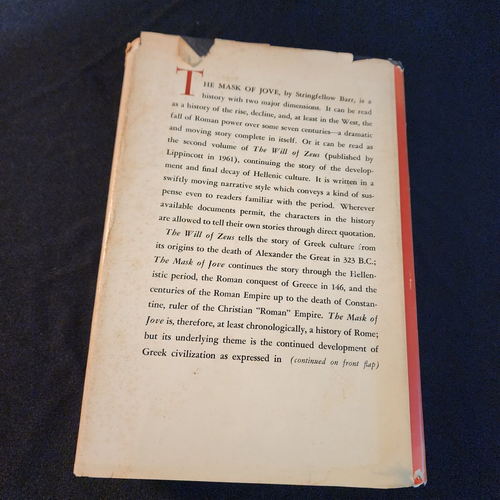 THE MASK OF JOVE By Stringfellow Barr 1st Edition 1966- Hardcover * - Foto 5 di 7