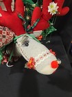 Vtg Handmade Sock Reindeer Rudolph Antlers Kitschy Christmas Door/Wall Decor