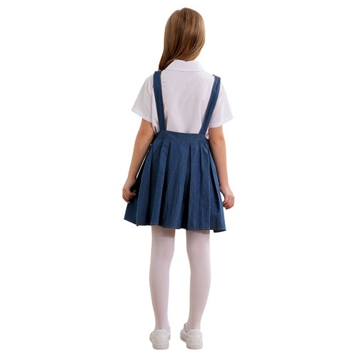 Kids Girls Rompers Casual Jumpsuit High Waist Dress Adjustable Skirt Dresses - Picture 9 of 29
