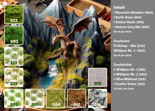 TOP TERRAIN - "MOUNTAIN" / Set mit 12 Teilen / Diorama / Modellbau - Bild 2 von 3