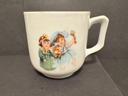 VICTORIAN CHILD'S PLAY TOY DISHES, PORCELAIN,SAILOR BOY/GIRL, 2 CUPS, 2 PLATES - Picture 16 of 20