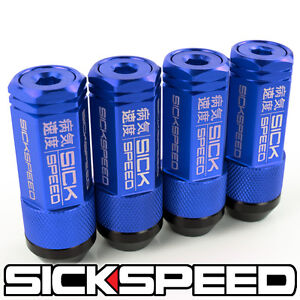 SICKSPEED 4PC Blue Capped Aluminum 50MM 3PC Lug Nuts for Wheels 12X1.25 L12 SICKSPEED 4PC Blue Capped Aluminum 50MM 3PC Lug Nuts for Wheels 12X1.25 L12
