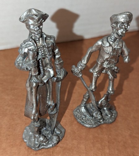 Pewter Figurine 2 Skeleton Pirate 4" inches - Picture 3 of 5