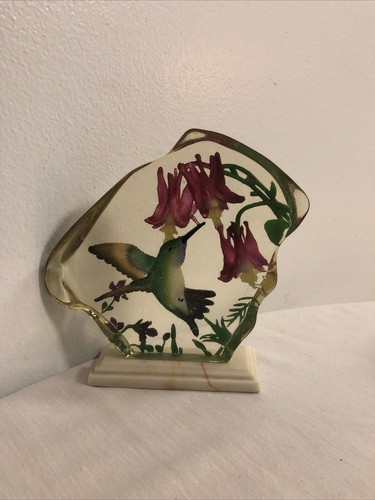 Vintage Lucite Hummingbirds Decor Art Reverse Painted - Picture 4 of 6