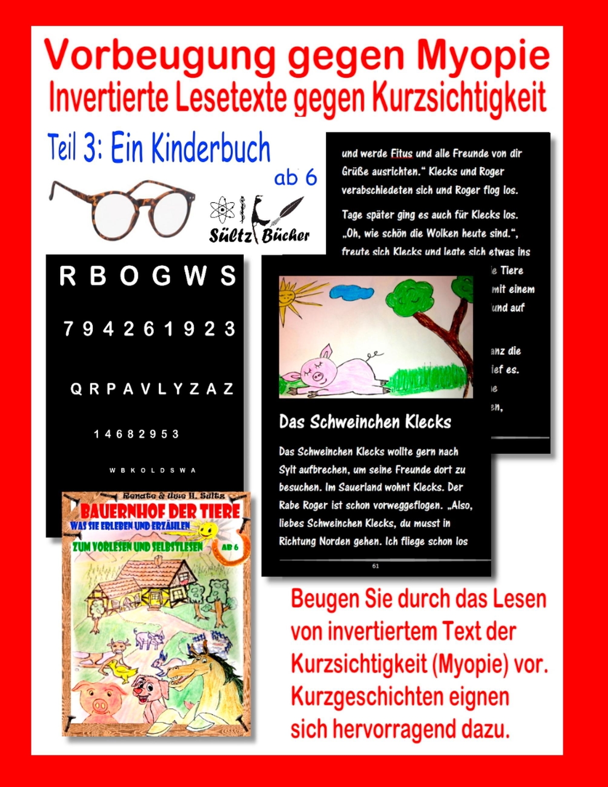 Vorbeugung Gegen Myopie - Ein Kinderbuch - Invertierte Lesetexte