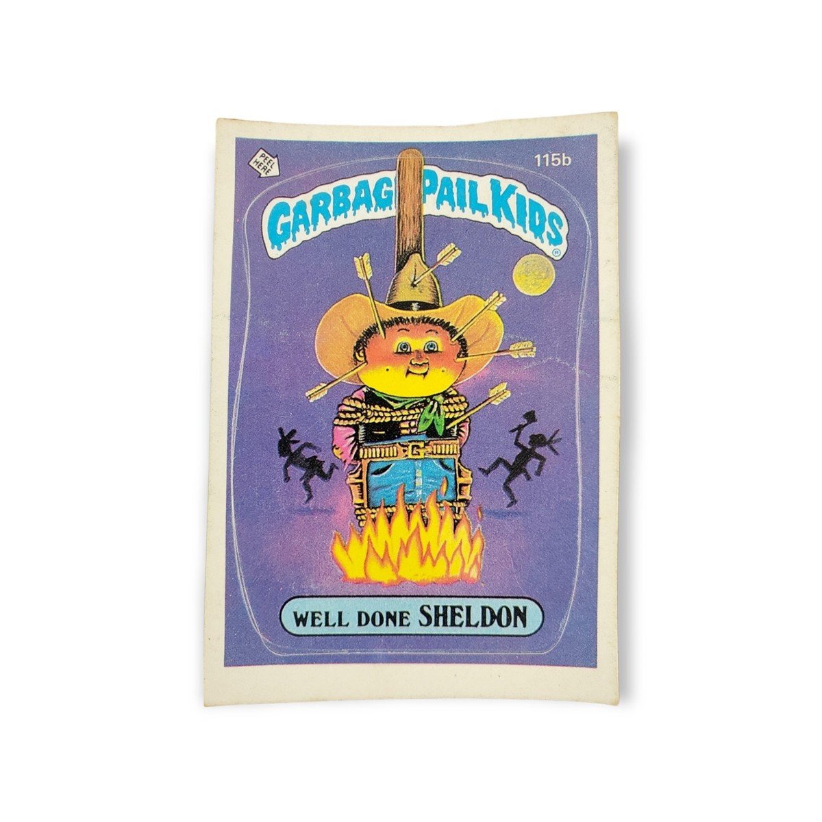 1986 Topps Garbage Pail Kids Series 3 #115b Well Done Sheldon Die