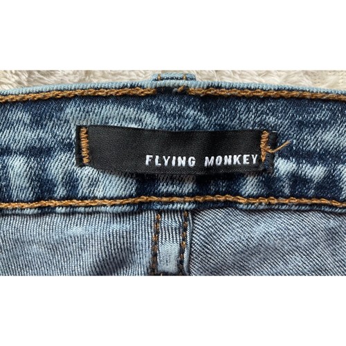 Flying Monkey Women's Sz 11 Skinny Jeans Blue Acid Wash Made USA Y2K - Picture 3 of 10