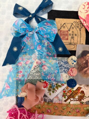 Valentine Lot Of Scraps Lace Ribbon Fabric Floral Journals Slow Stitch Craft - Picture 2 of 22