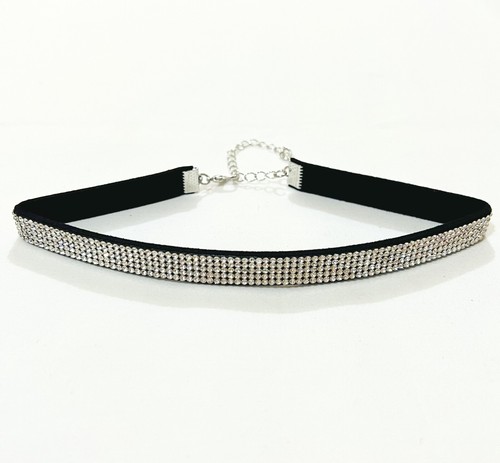 Rhinestone Crystal Choker Necklace Adjustable Chain Collar for Women Ladies - Picture 34 of 47