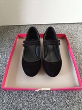 Scarpe con cinturino doppio glitter tacco a blocco Mary Jane nere UK3