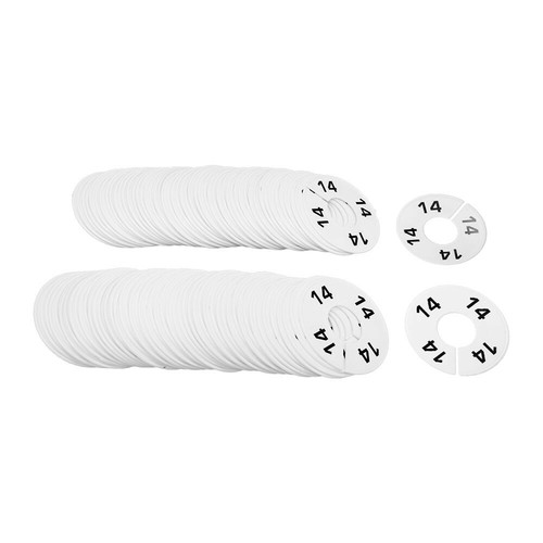 Hangers Retail Clothing Rack 3-1/2" Round Plastic Size 14 Dividers 10 PCS WHITE - Picture 2 of 3