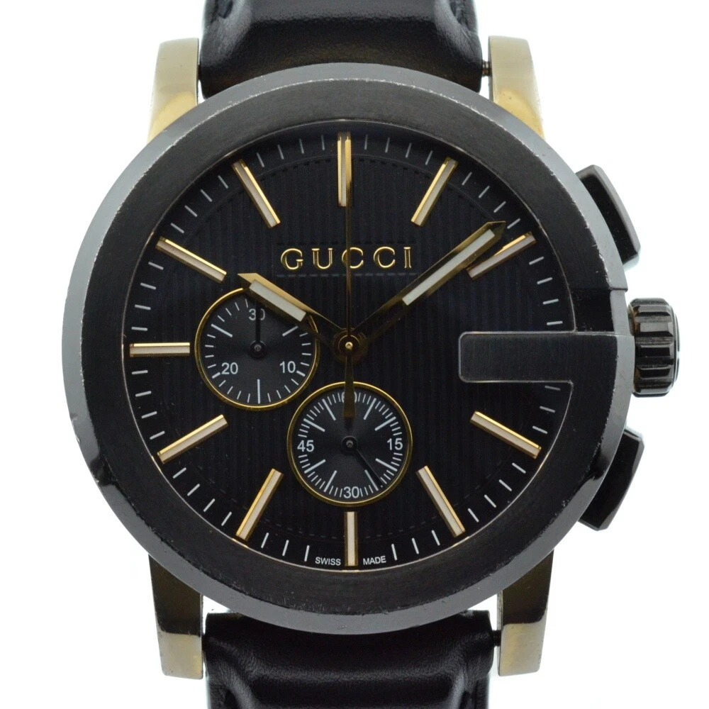 Montre pour homme GUCCI G Chrono 101,2/YA101203 chronographe cadran noir quartz G#136511